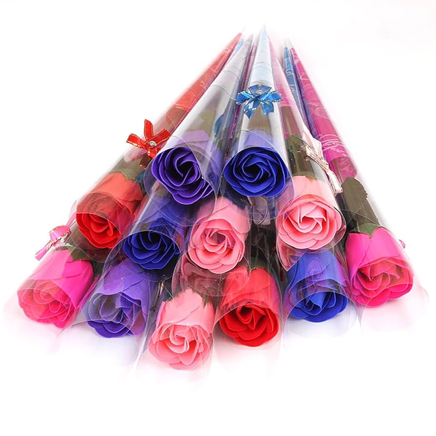 Amazon｜ソープフラワー 1輪 花束 バラ 造花 【15本セット